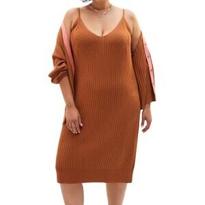 Anthropologie Brown Knit Dress